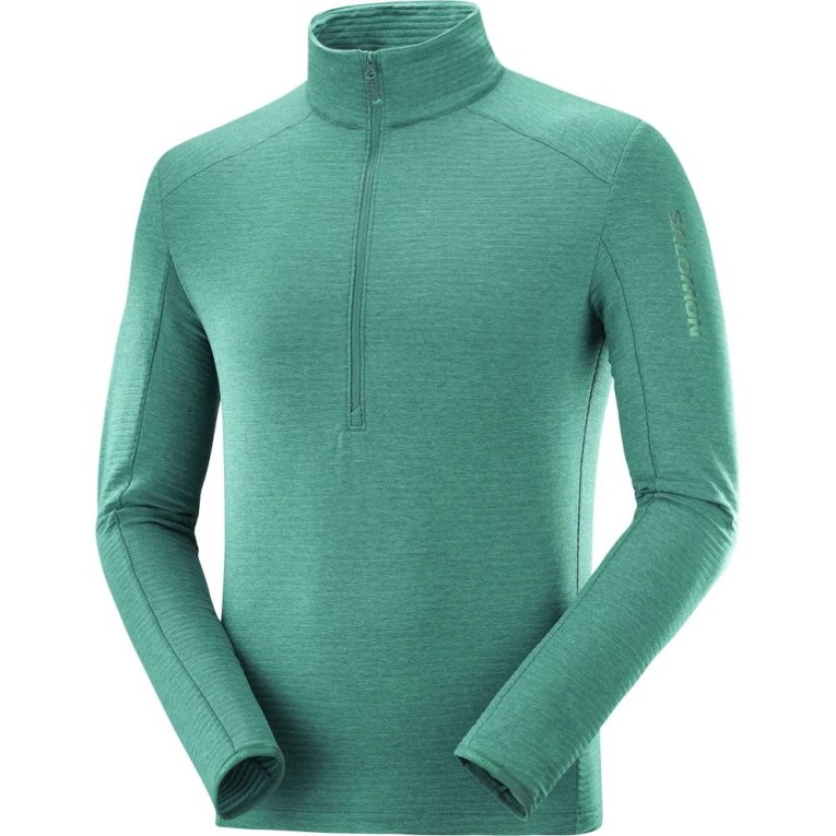 Moletom Salomon Outline Half Zip Masculino Verdes | PT R36752